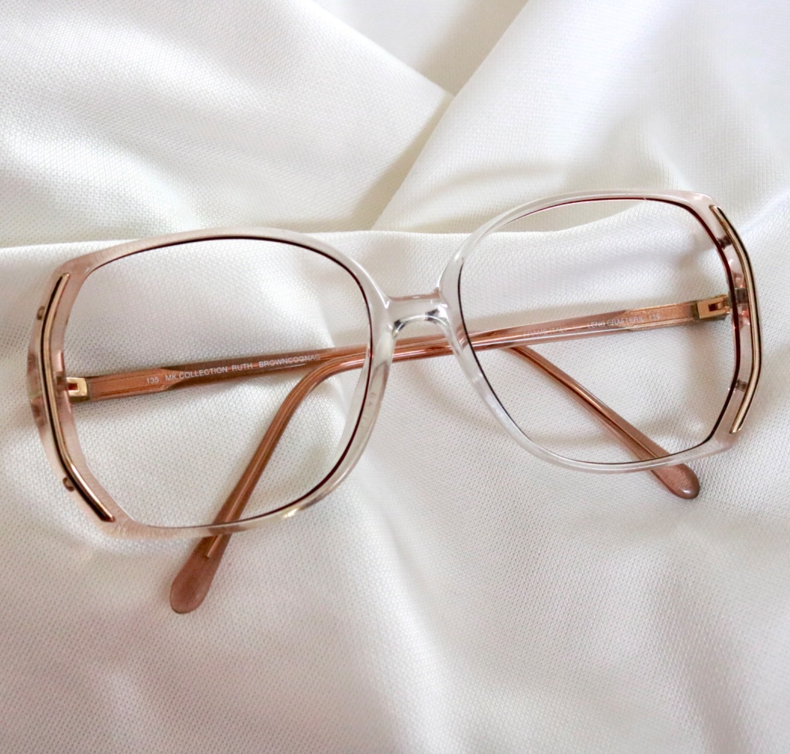 Vintage Brown Cognac Gold Fade Frames Italy Eyeglasses 55 16 135 Vintage Brown Cognac Gold Fade Frames Italy Eyeglasses 55 16 135