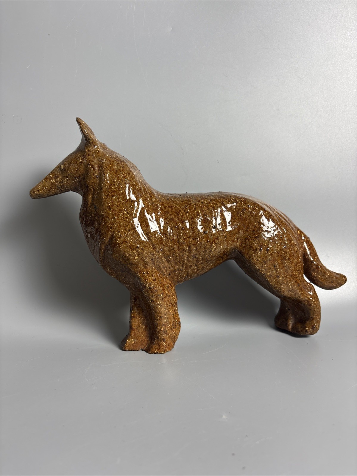 Antique 19th Century Sewer Tile Dog Figurine - Collie