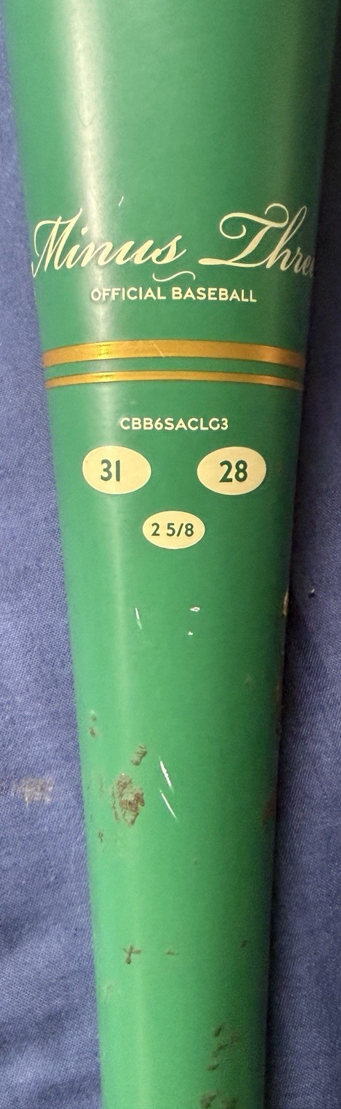 Combat Minus Three Official Baseball Bat CBB6SACLG3 31in 28oz 2 5/8in Green