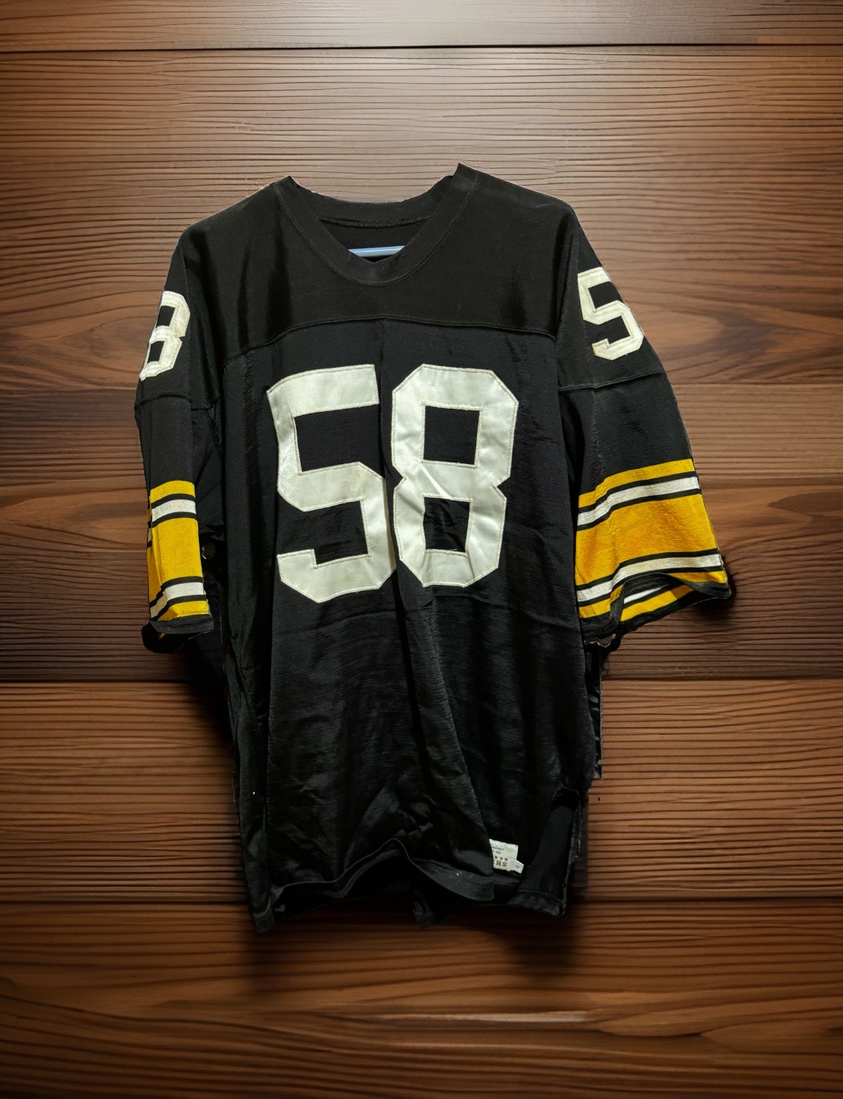 NFL Sand Knit Pittsburgh Steelers #58 Jack Lambert Jersey Size 52 USA Vintage