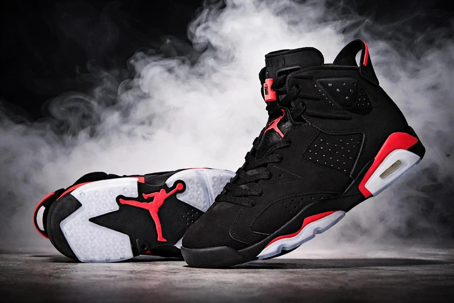 Men's All Size US  Jordan 6 High Retro Black Infrared Retro 7-12