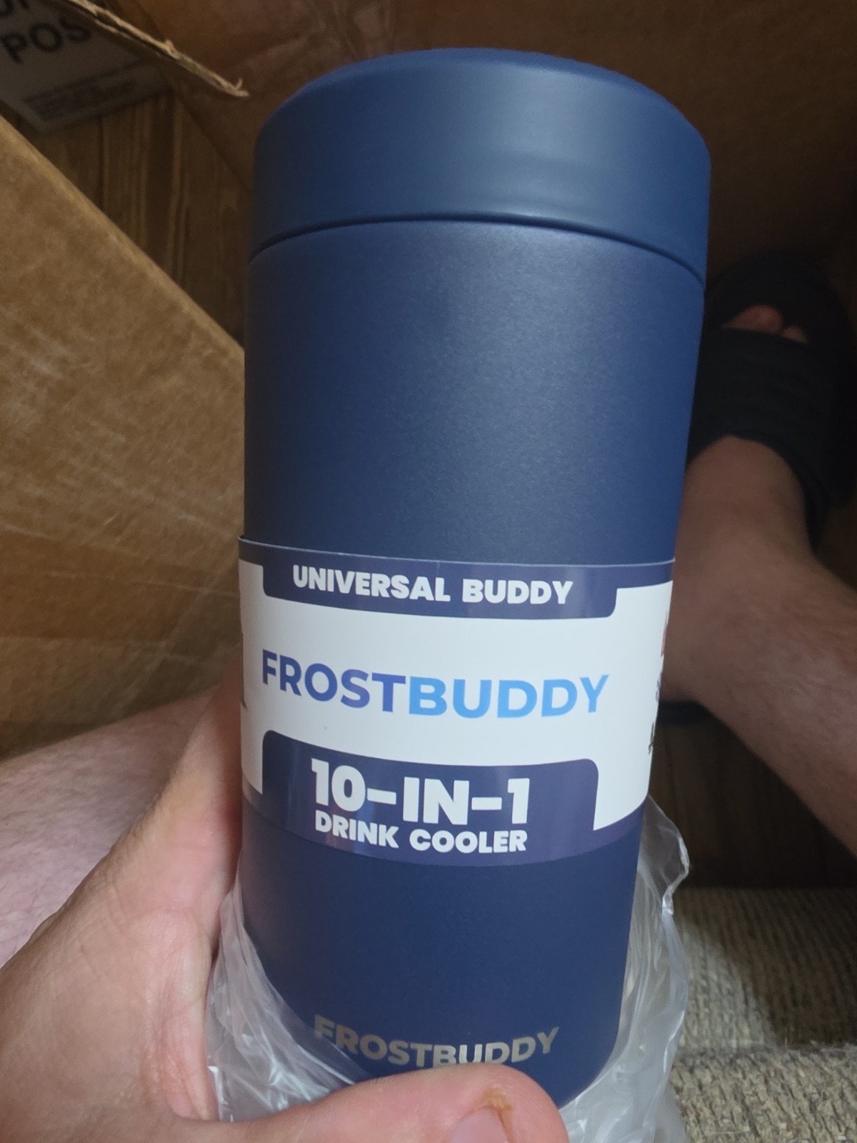 NEW Frost Buddy Universal Buddy Can Cooler Fits Cans & Bottles 10 in 1 - Blue 