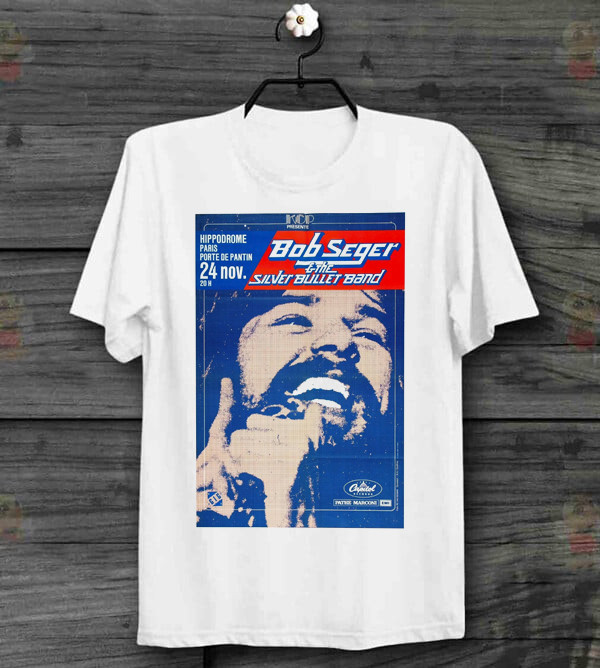Hot Item Concert Bob Seger White Full Size Unisex Short Sleeve