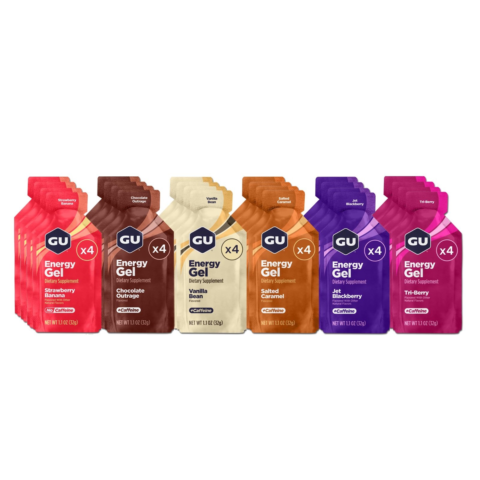 GU Energy Gel Variety Pack 24 x 1.1 oz Sports Nutrition  Gluten Free