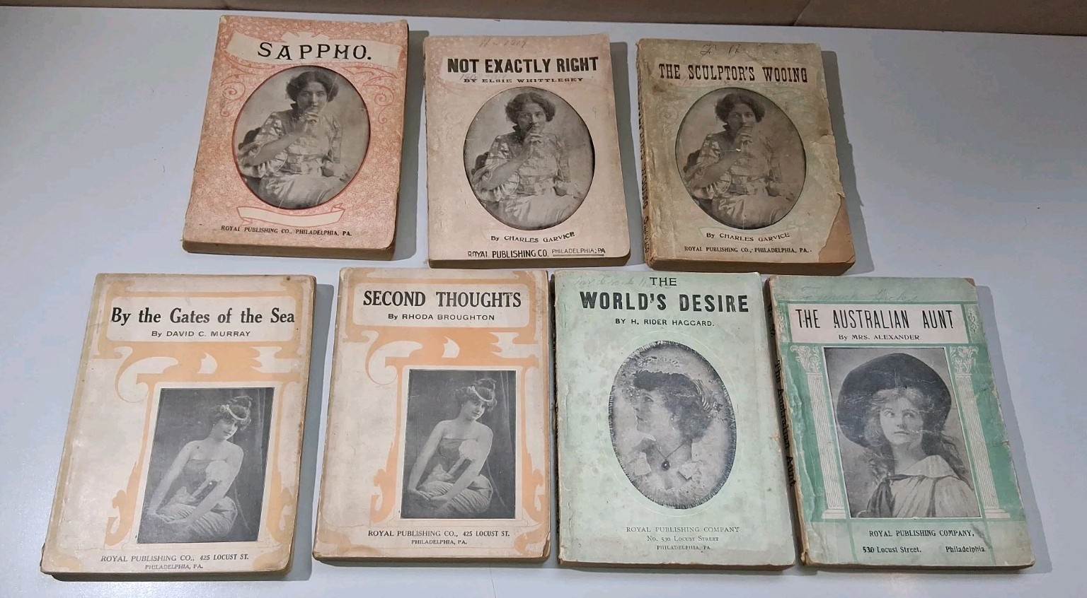 Antique Royal Series Novels Lot 7 c1910s H Rider Haggard Garvice Paperbacks Antique Royal Series Novels Lot 7 c1910s H Rider Haggard Garvice Paperbacks
