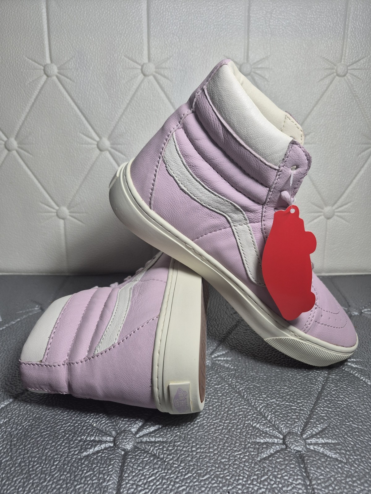 NWB Vans Sk8-Hi Cup Leather Lilac Snow High-Top Casual Shoes 5 Men\'s 6.5Women\'s 
