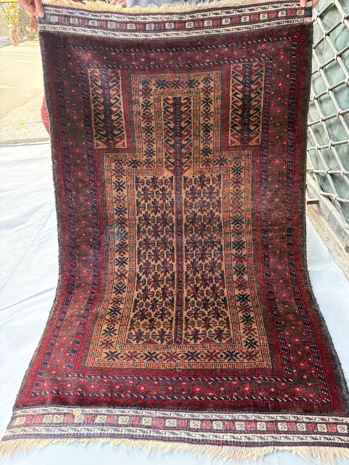 3x5 Tan Antique Baluchi Afghan Kilim Rug Handwoven Wool Tribal Nursery Nomadic