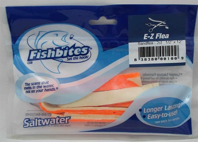 Fishbites 0100 E-Z Sand Flea Orange White Long Lasting Scent 1/2\