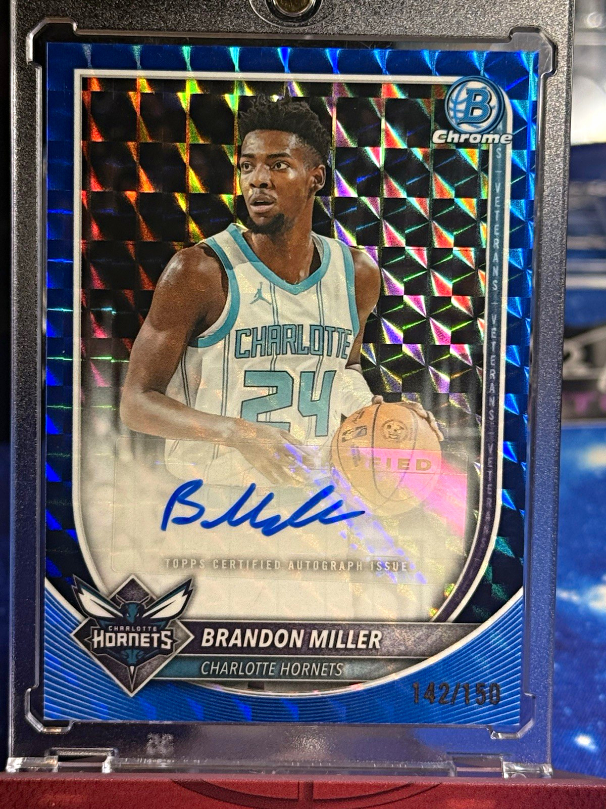 2025-26 Bowman Chrome Brandon Miller Hornets Blue Geometric Chrome  Auto /150