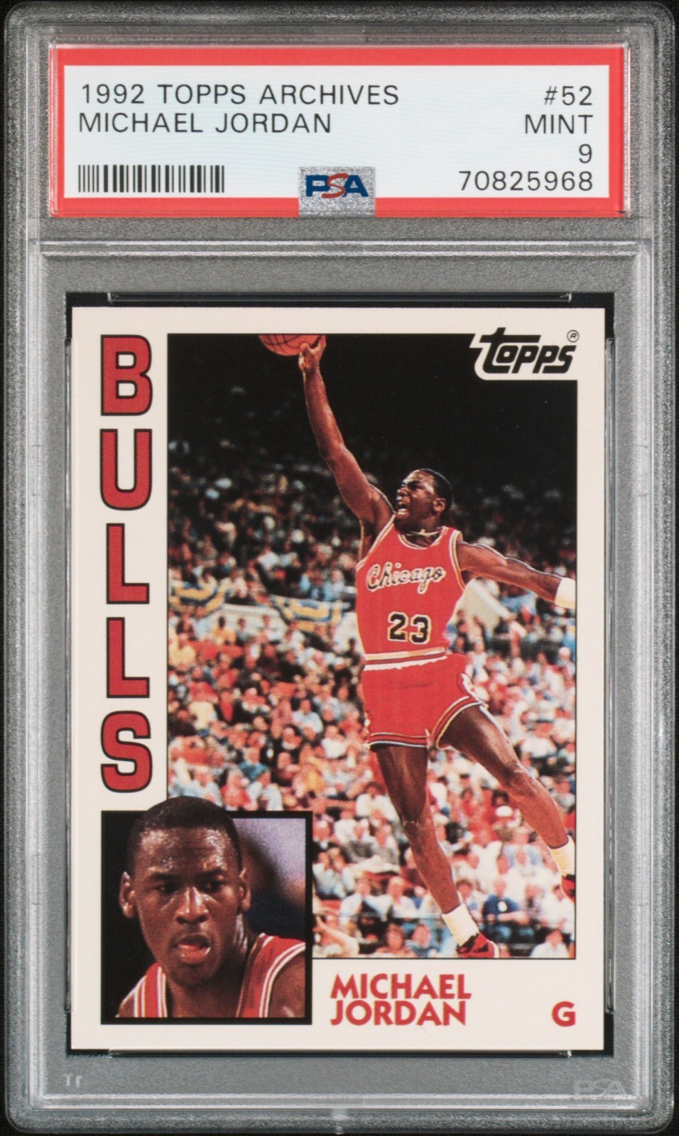 1992-93 Topps Archives Michael Jordan Chicago Bulls #52 - PSA 9 MINT - MJ