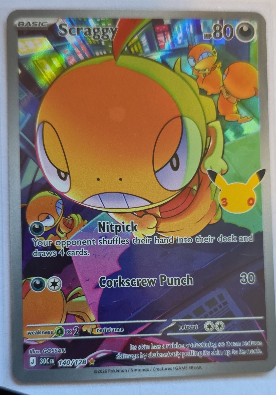 Scraggy 140/128 Me: 30th Celebration Holo Scraggy 140/128 Me: 30th Celebration Holo