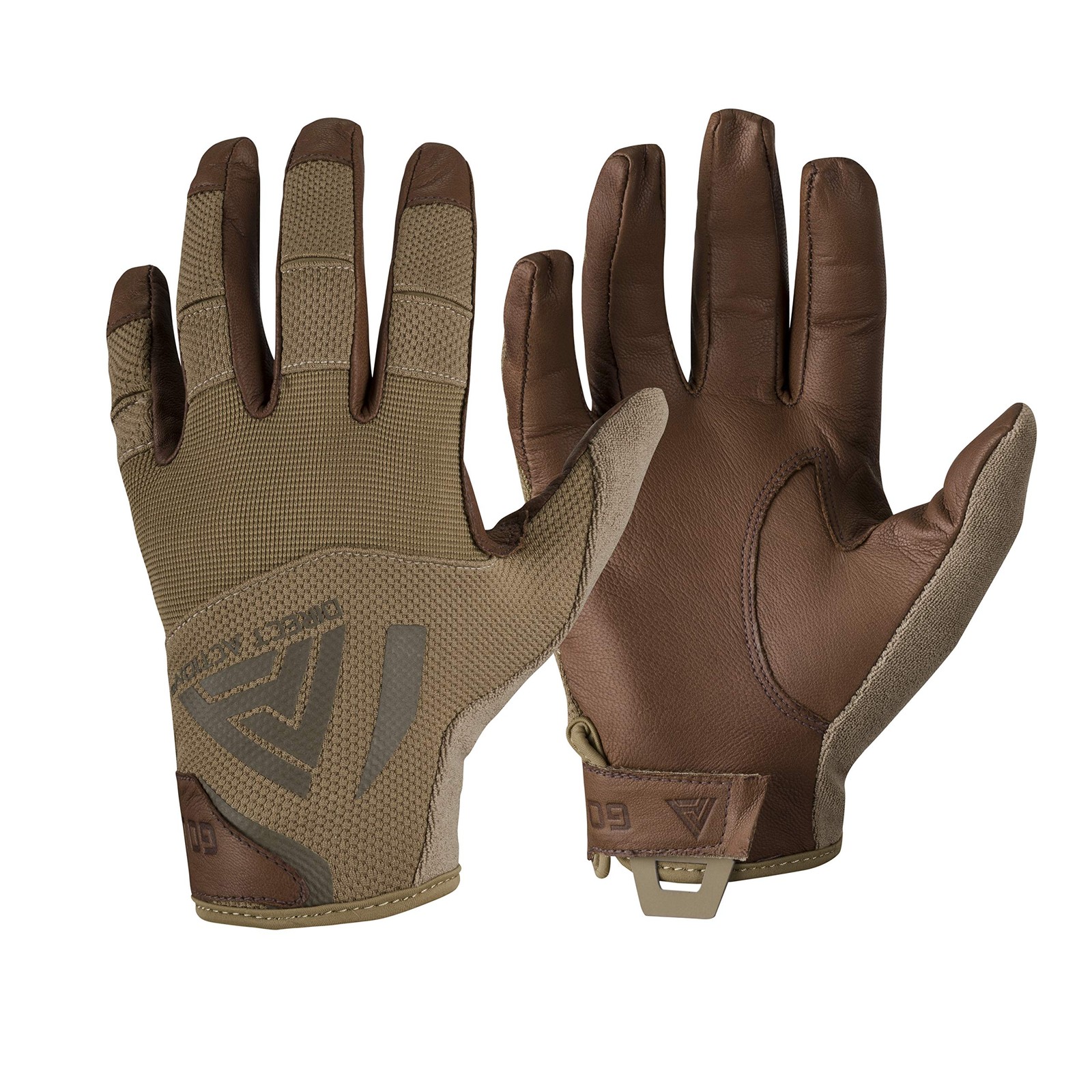 Direct Action Hard Leather Gloves Coyote Brown Medium Touch Screen Compatible
