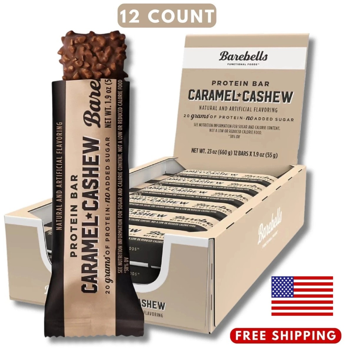 Barebells Protein Bar Caramel Cashew 12 Bars Barebell Bars Barebells Protein Bar Caramel Cashew 12 Bars Barebell Bars