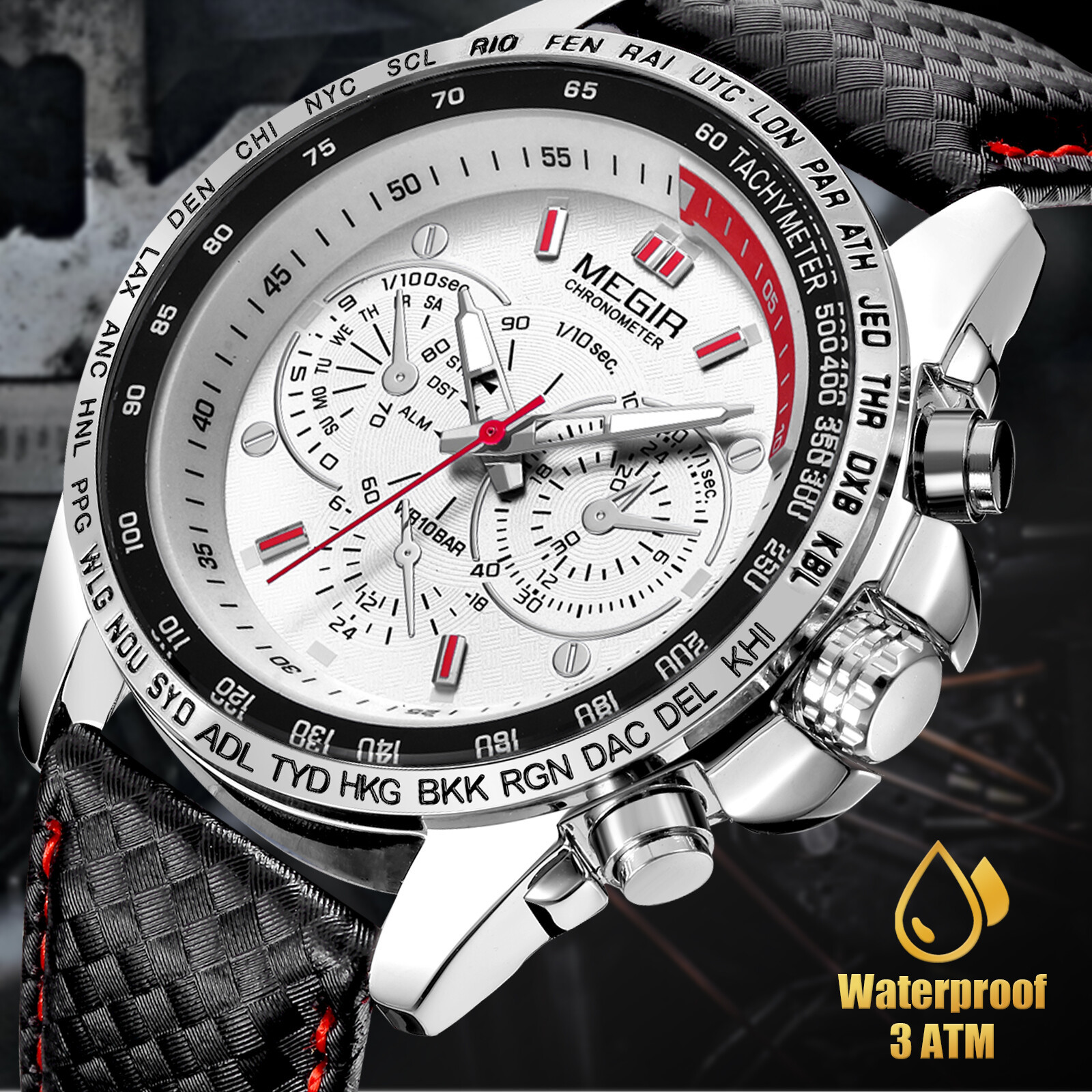 MEGIR Men’s Waterproof Stainless Steel Analog Sports Military Quartz Wrist Watch MEGIR Men’s Waterproof Stainless Steel Analog Sports Military Quartz Wrist Watch