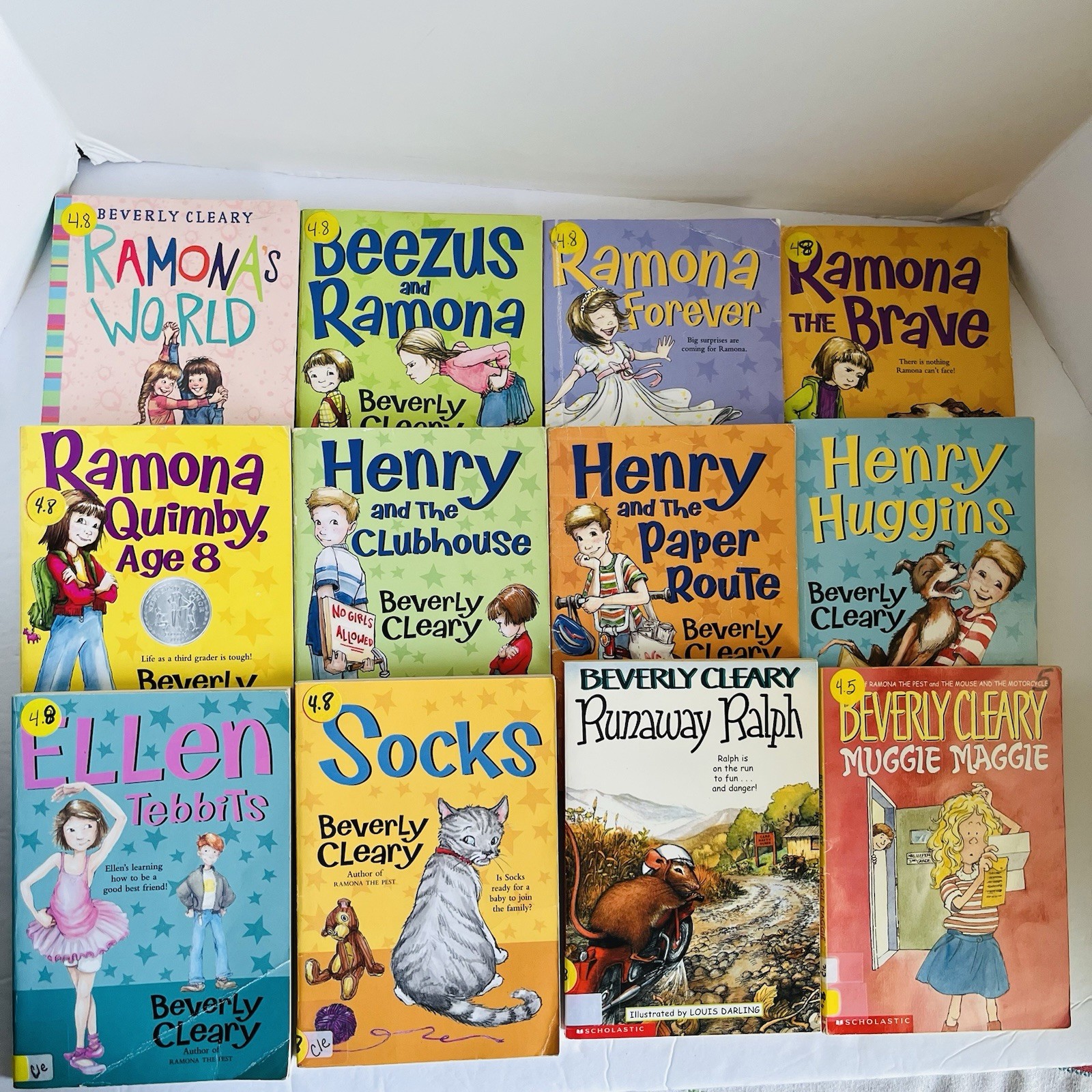 Lot 12 Beverly Cleary Books Ramona Henry Huggins Runaway Ralph PB Ex Library Set