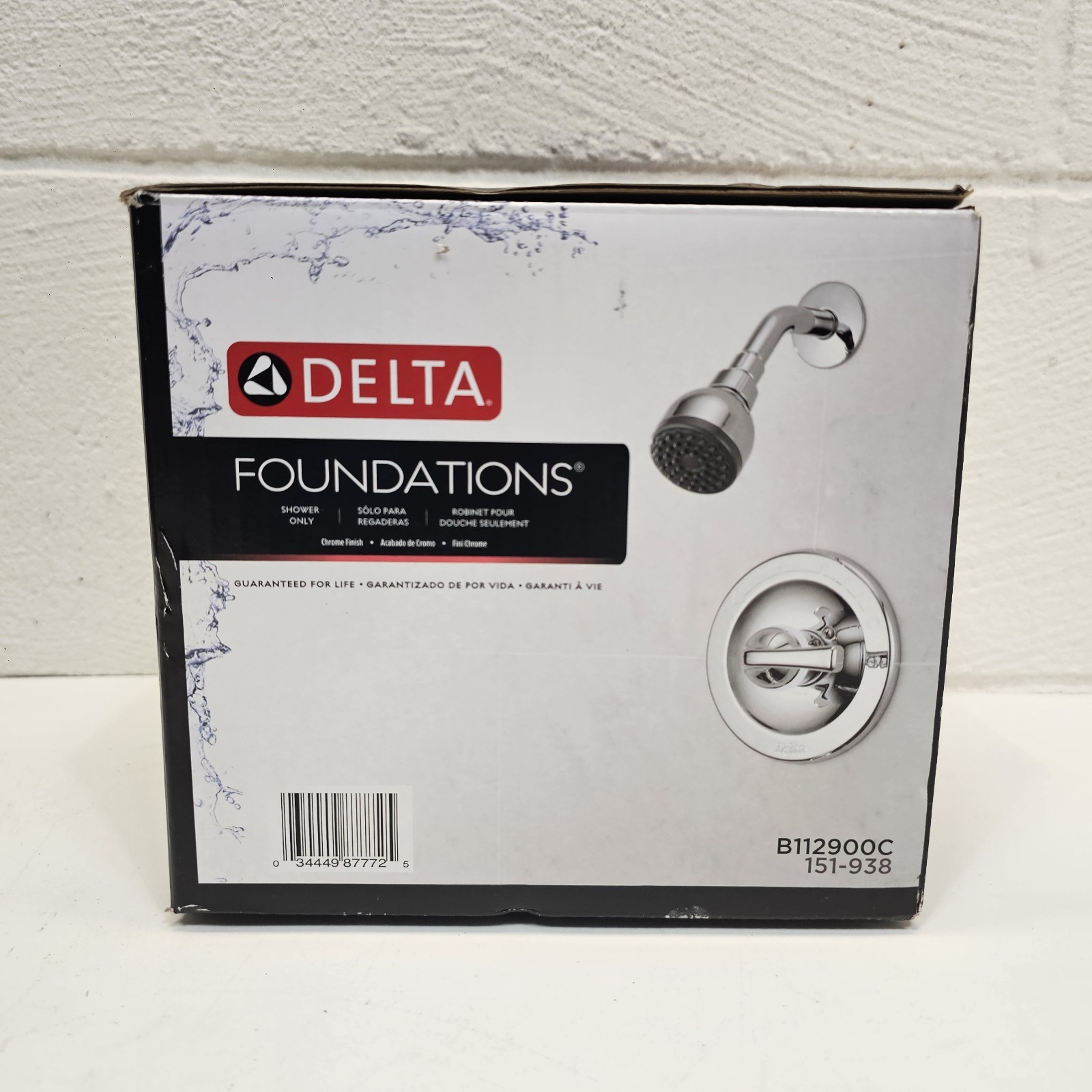 Complete Open-Box Delta Single-Handle Shower Faucet, in Chrome. (Valve Included) Complete Open-Box Delta Single-Handle Shower Faucet, in Chrome. (Valve Included)
