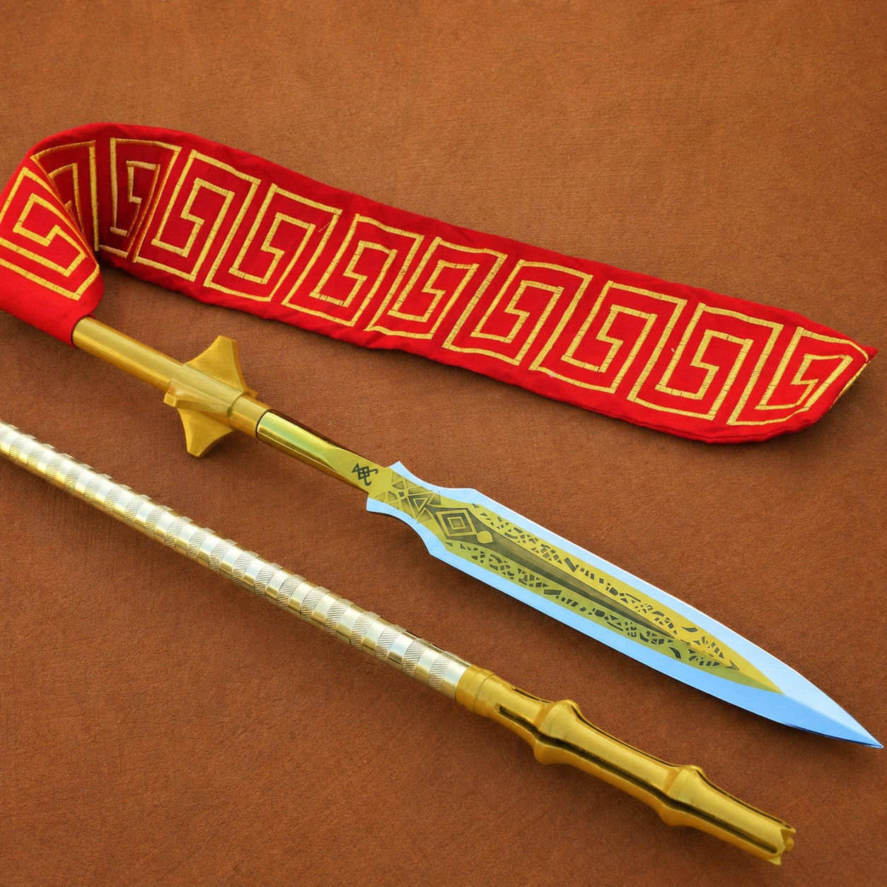 God of War Draupnir Spear Replica Kratos Leviathan Inspired Handmade Brass Etche