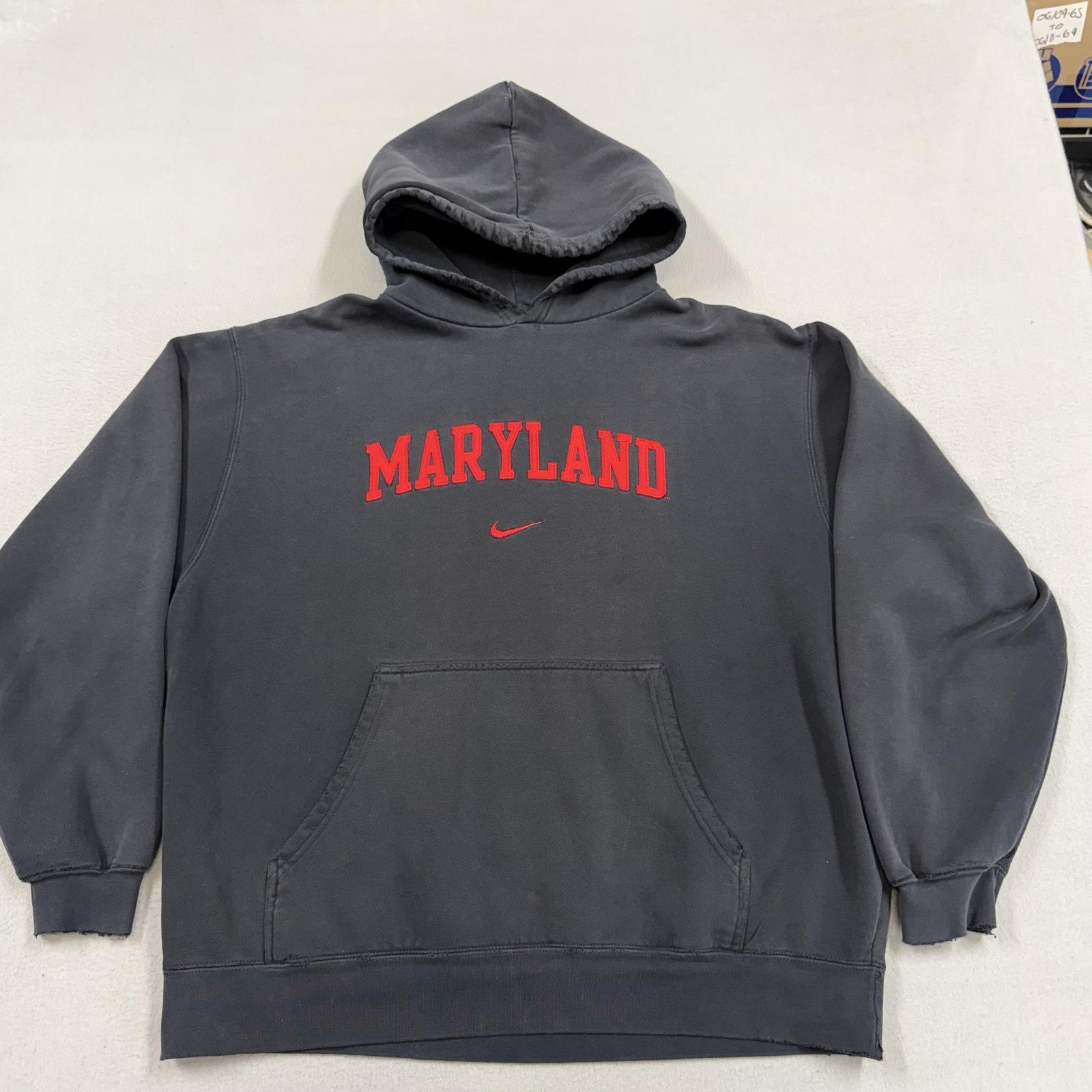Maryland Terrapins Sweatshirt Mens XL Gray NCAA Nike Center Swoosh Hoodie y2k