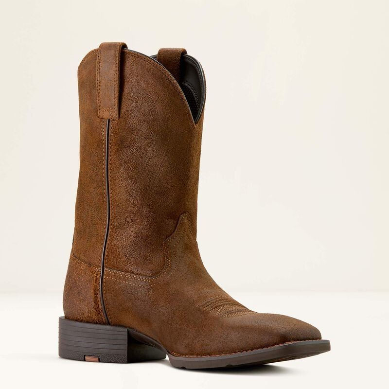 NIB MENS ARIAT 10064001 SPORT BIG COUNTRY SQUARE TOE COWBOY BROWN ROUGHOUT BOOT