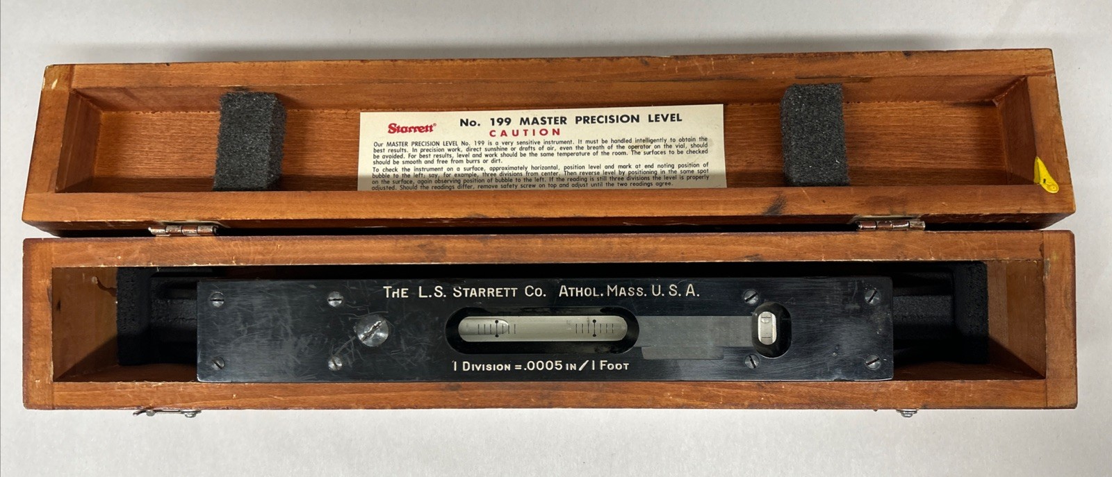 Starrett No : 199 Master Precision Level .0005 in
