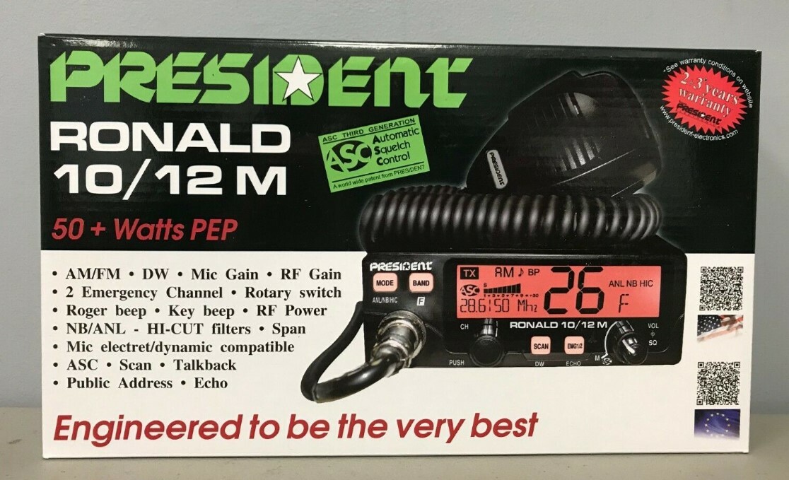 President Ronald Amateur 10 Meter Radio 7 color AM/FM Brand New
