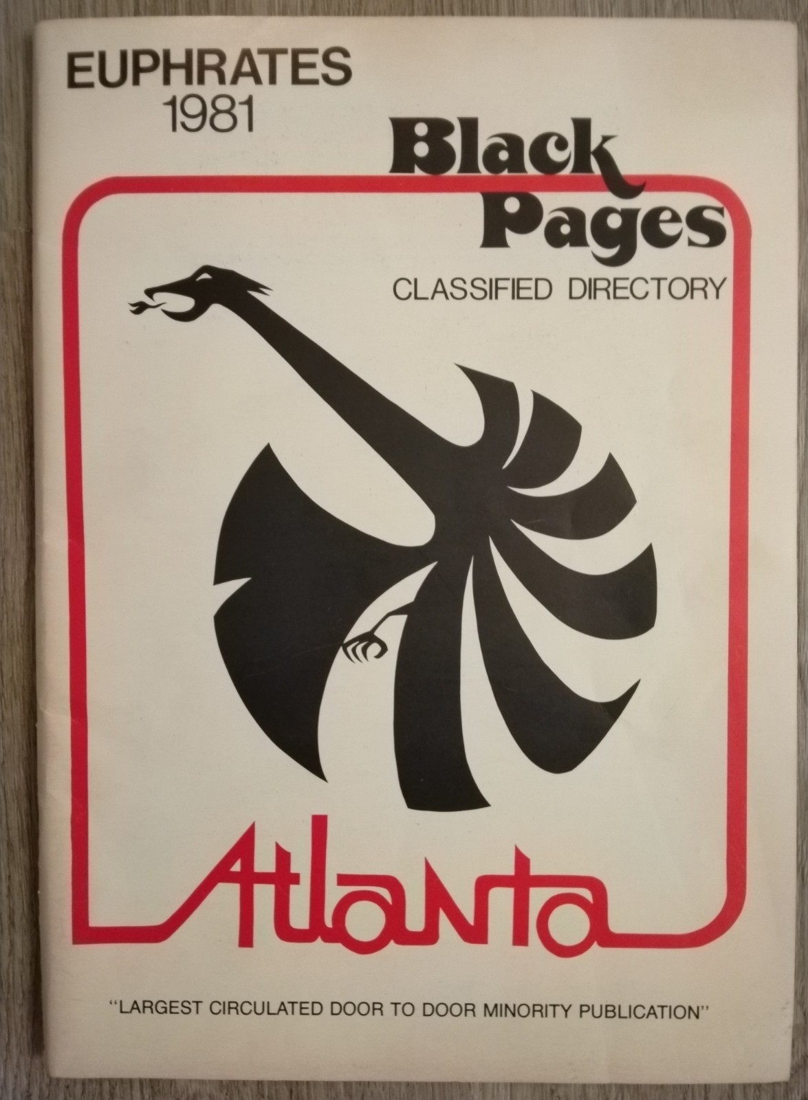 SUPER RARE 1981 Euphrates Atlanta Black Pages Classified Directory 