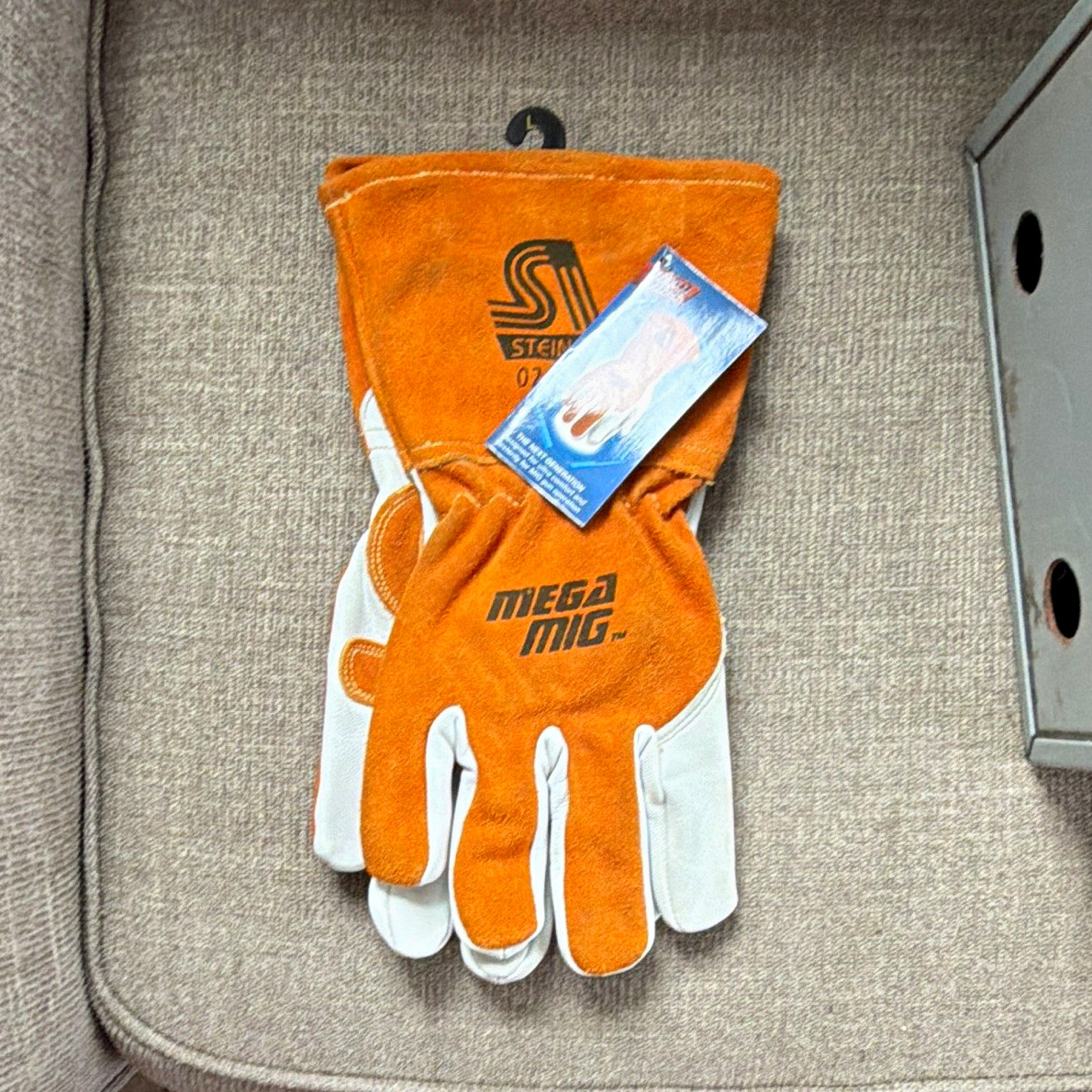 Steiner Mega MIG 0215-L Sewn Welding Gloves L Gauntlet Cuff 