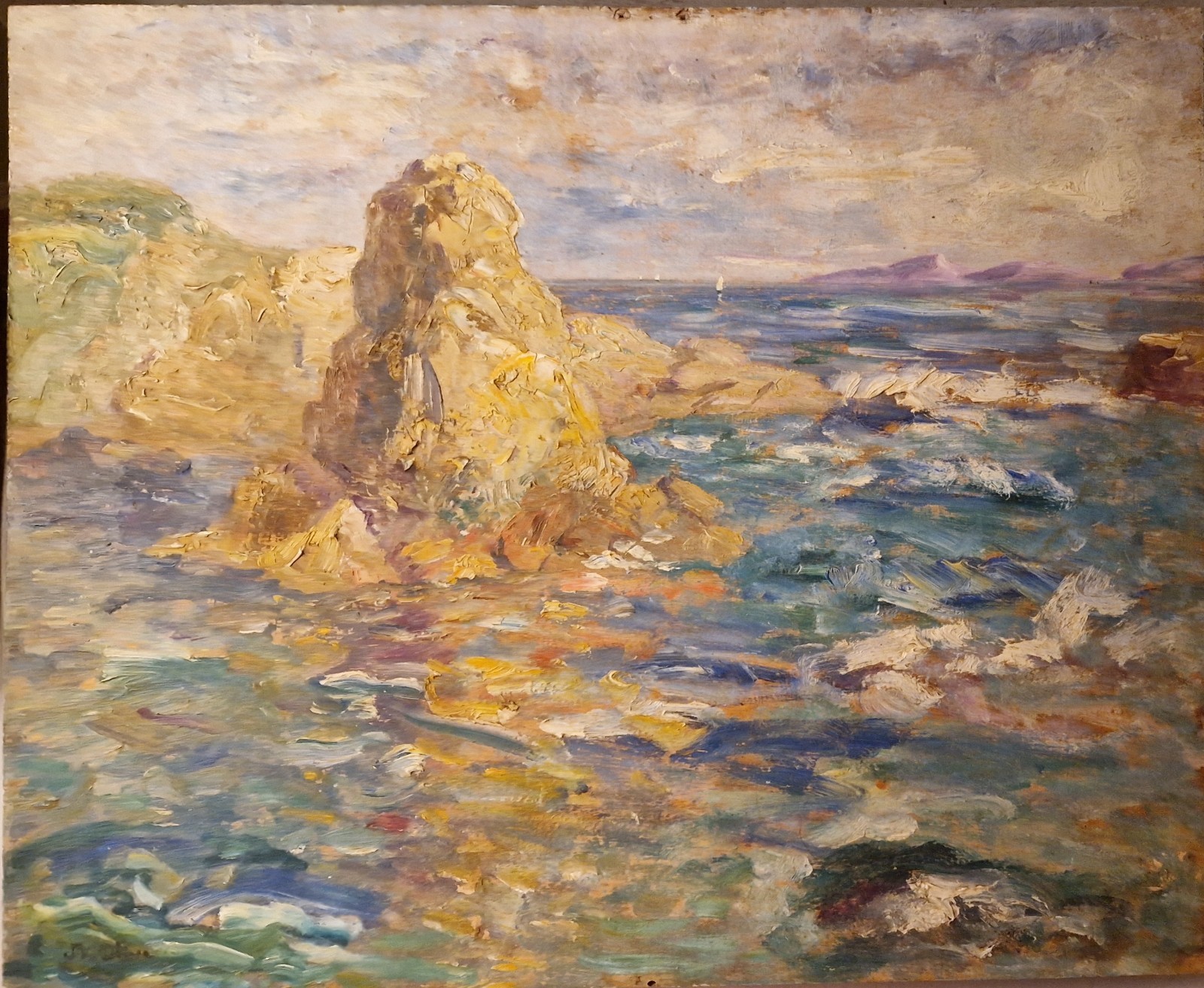 Jean-Baptiste OLIVE - Mediterranean Navy - Oil signed J.B. Olive 38 x 46 cm