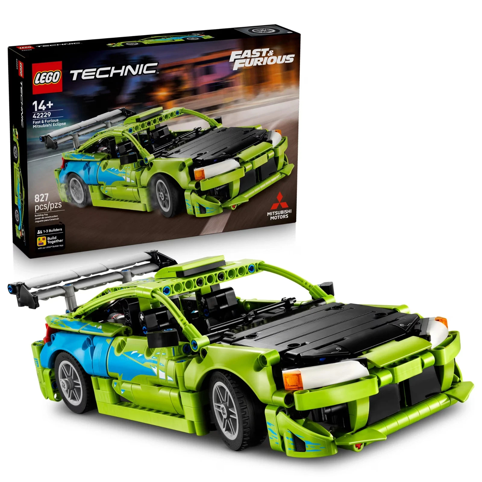 LEGO Technic 42229 Fast & Furious Mitsubishi Eclipse 827pc Complete Set