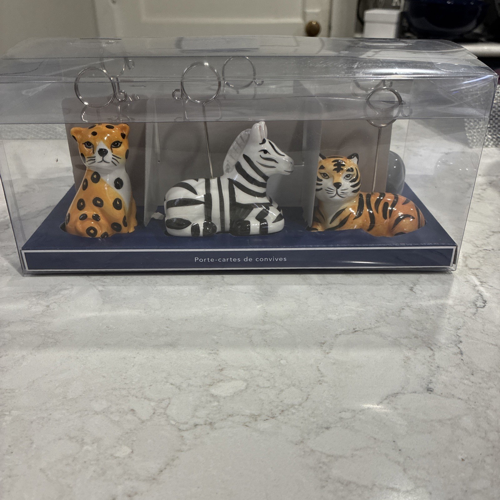 Pier 1 Imports Safari Animal Place Card Holders Ceramic Set of 6 NIB 4213945 Pier 1 Imports Safari Animal Place Card Holders Ceramic Set of 6 NIB 4213945