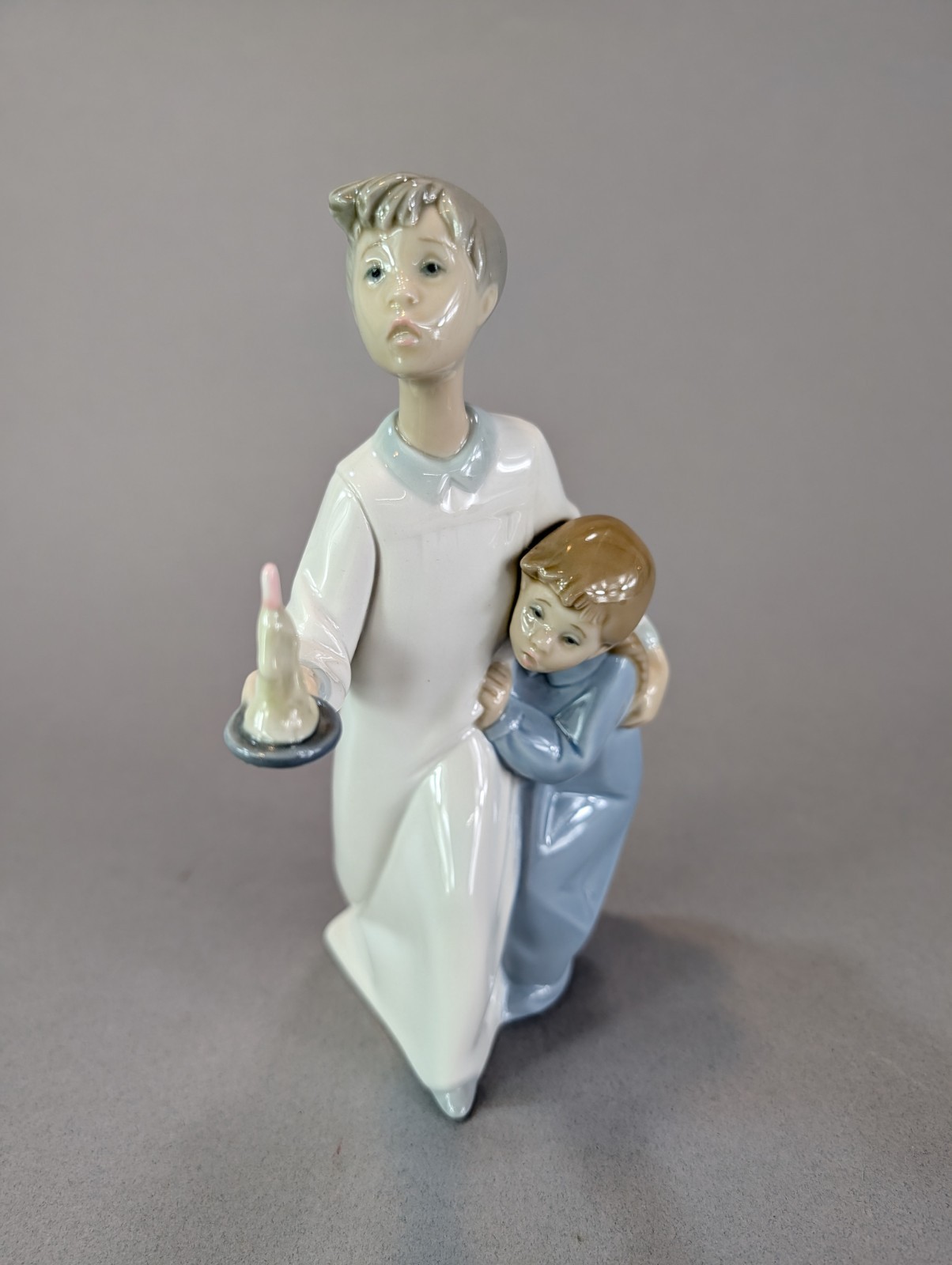 Lladro Children in Nightshirts Boy & Girl w/ Candle #4874 Glossy Lladro Children in Nightshirts Boy & Girl w/ Candle #4874 Glossy