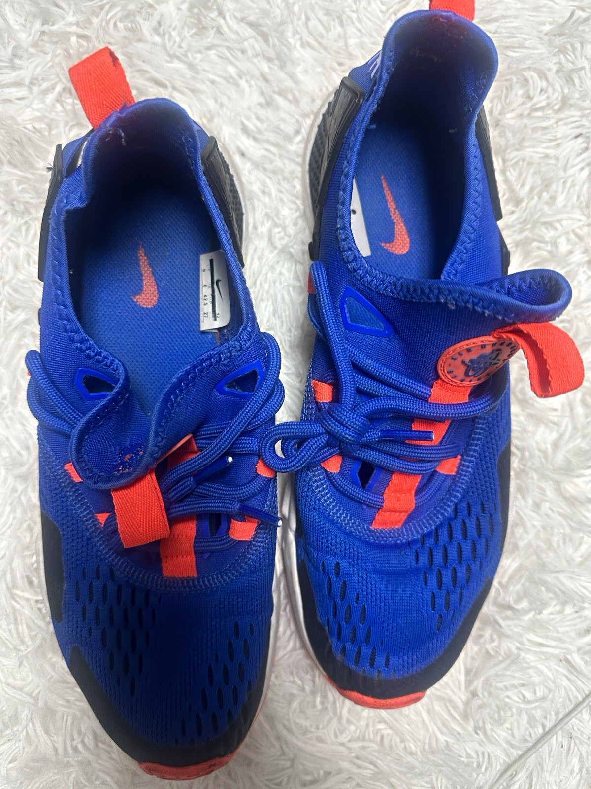 Nike Unisex  men’sLow Top Athletic Sneakers Blue/Orange Lace Up Logo 9.5