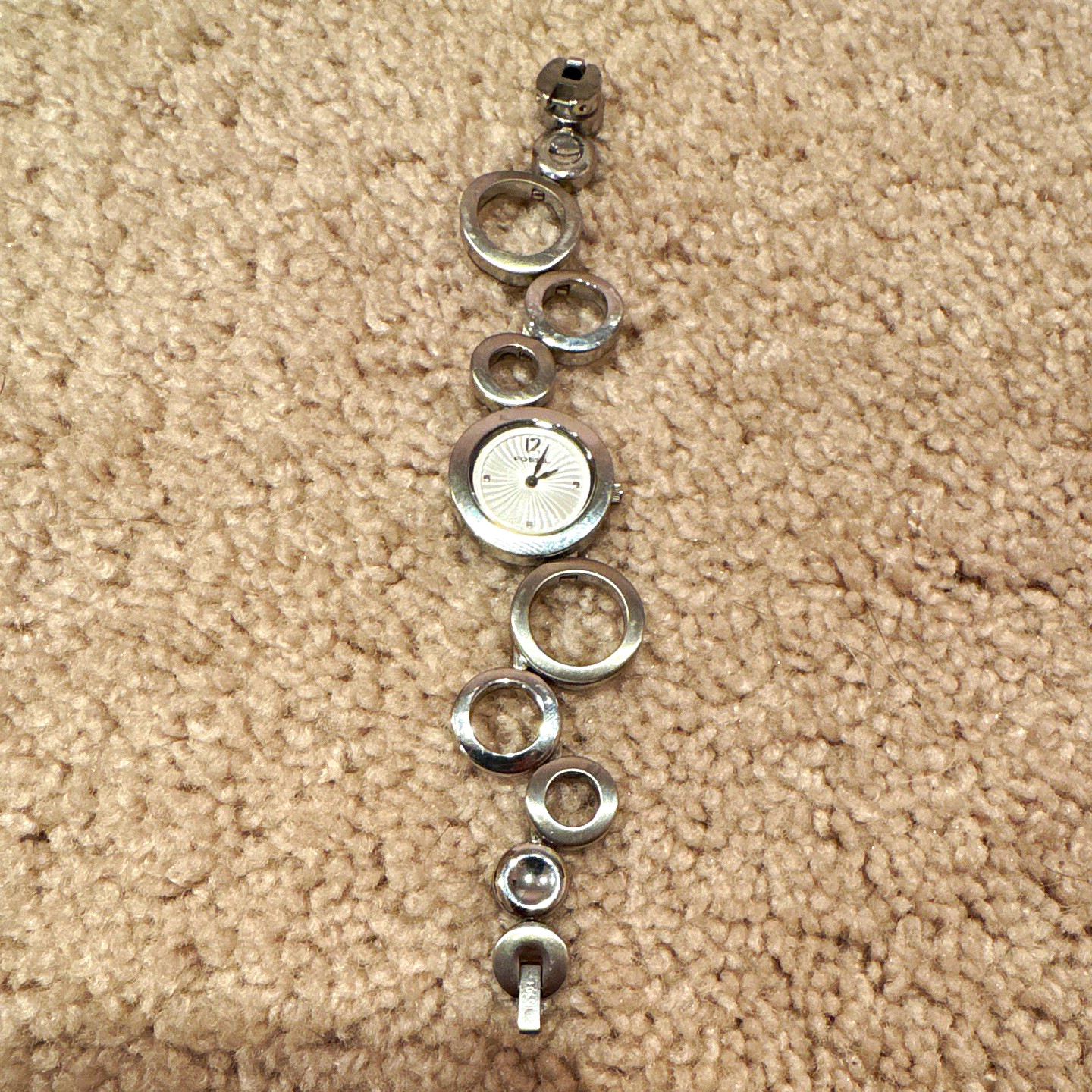 Fossil F2 Women’s Silver Stainless Steel Bracelet Watch Quartz Analog 50m