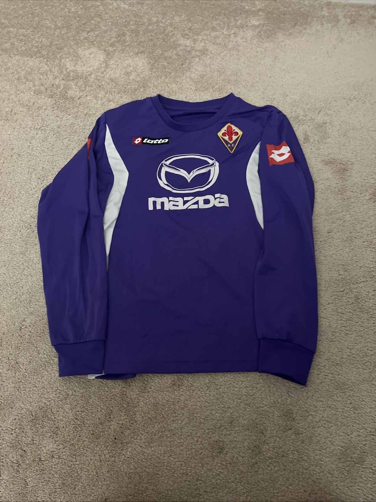 VTG Lotto ACF Fiorentina Long Sleeve Soccer Jersey Football Shirt Italy Serie A 