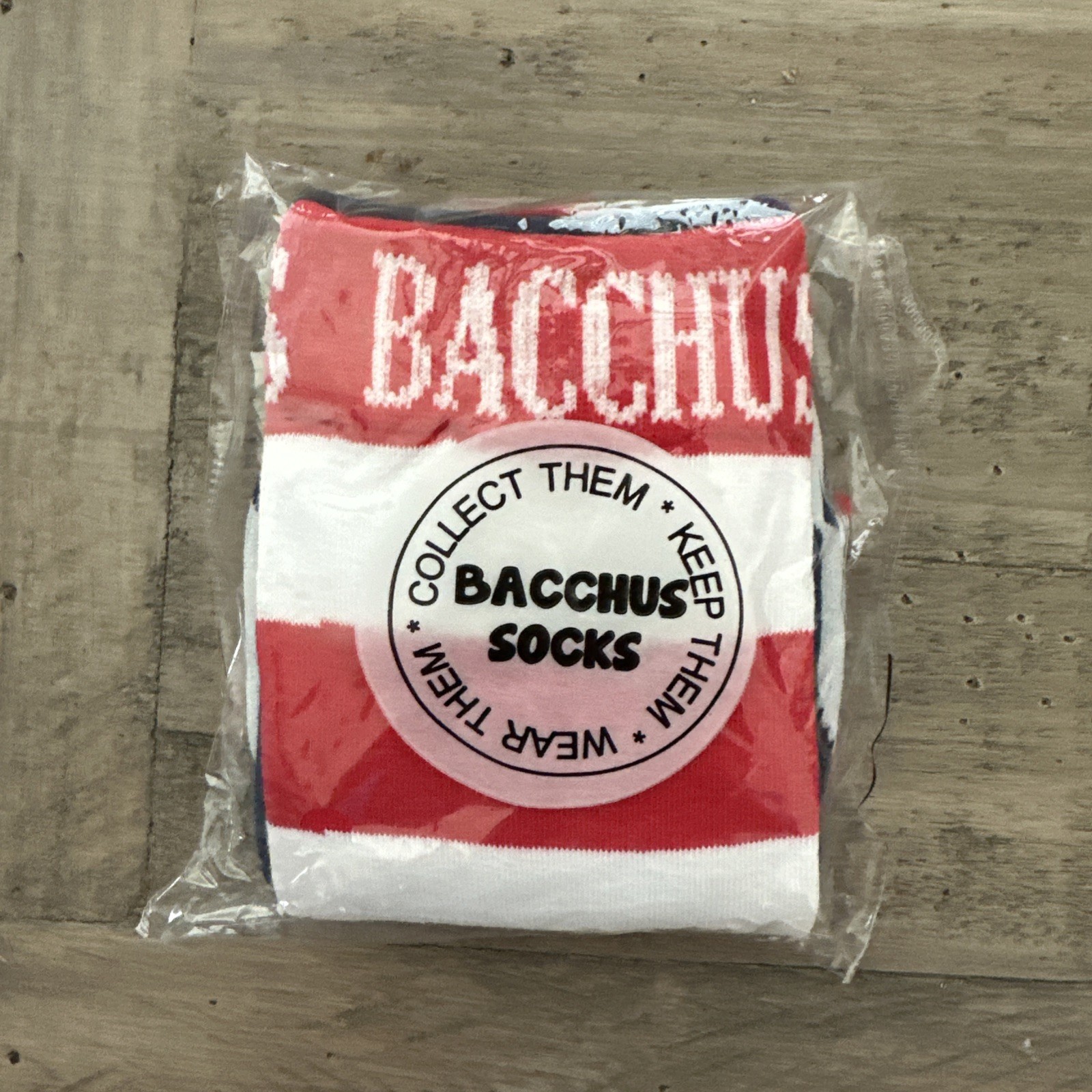 2026 Krewe of Bacchus Theme Mardi Gras Socks. 