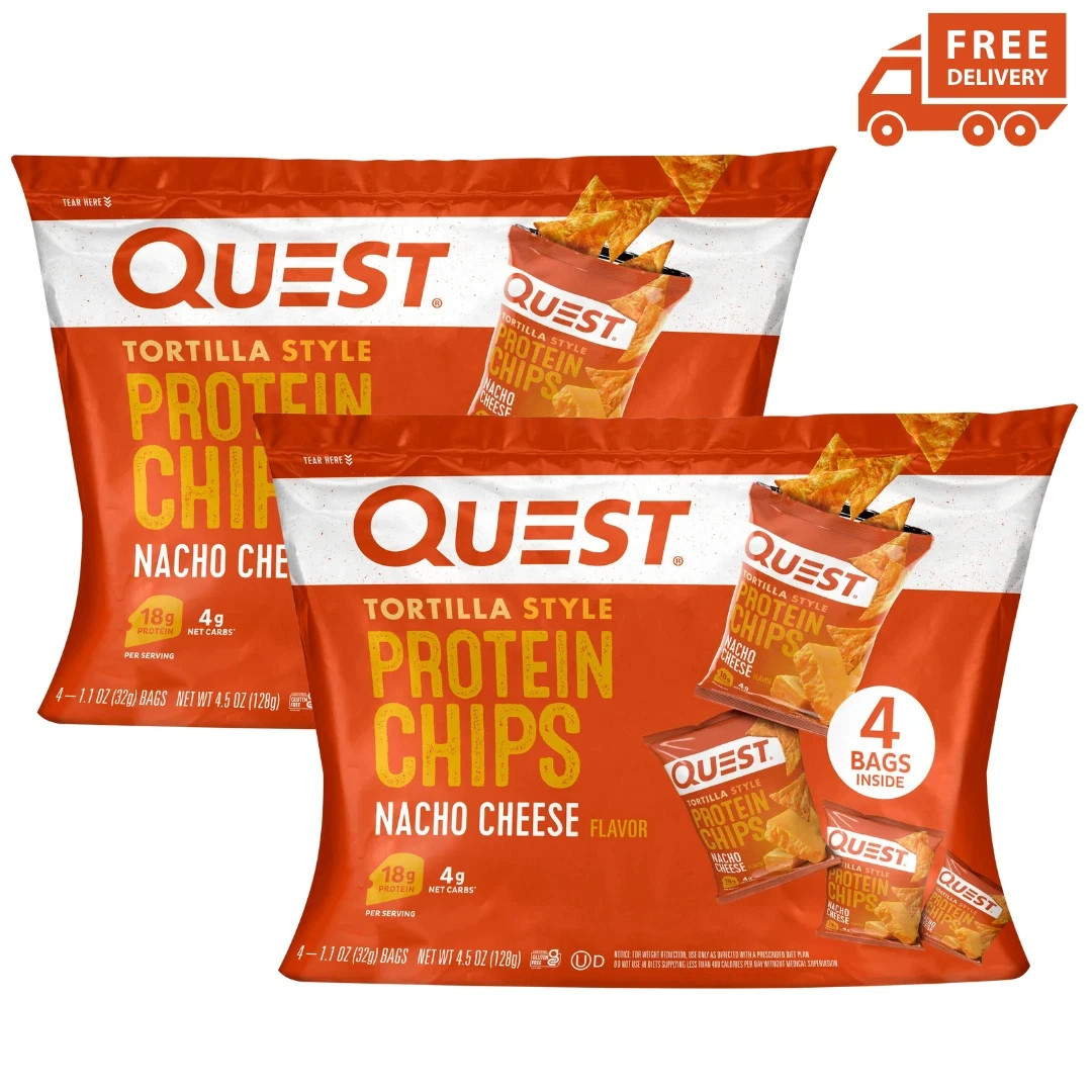 Quest Tortilla Style Protein Chips - Nacho Cheese (8 Bags) Quest Tortilla Style Protein Chips - Nacho Cheese (8 Bags)