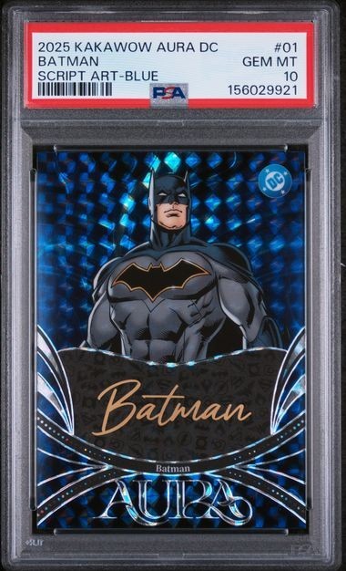 2025 KAKAWOW AURA DC BATMAN SCRIPT ART BLUE /95 #1 PSA 10