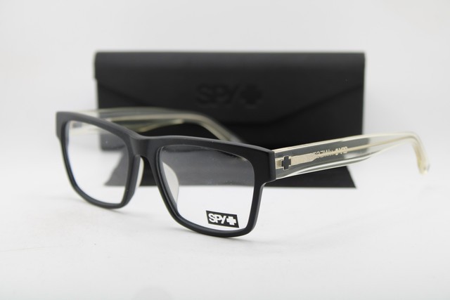 NEW SPY+ OPTICS WESTON R6E MATTE BLACK CLEAR BEIGE AUTHENTIC EYEGLASSES 56-18