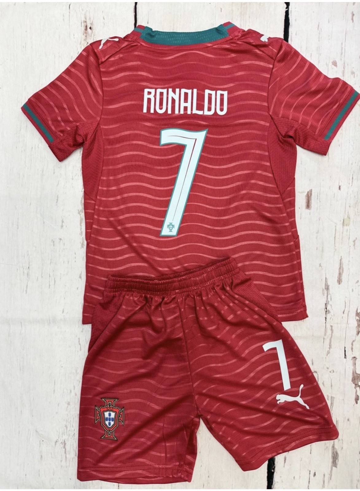 Portugal Ronaldo #7 Youth Jersey And Short Set Kids Soccer Kits