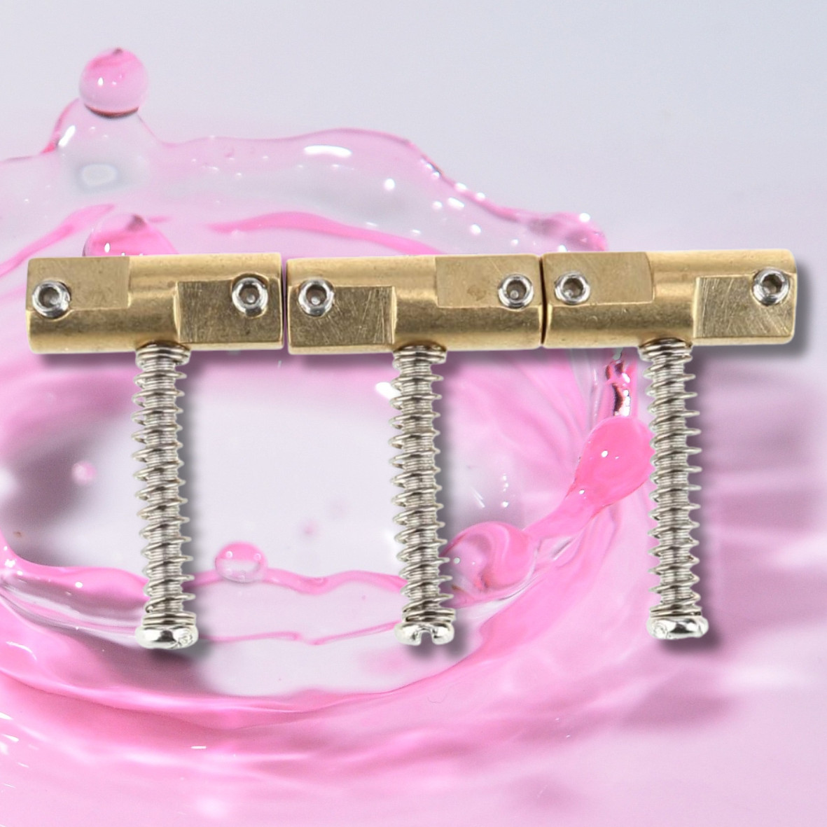 Wilkinson Telecaster Guitar Bridge Saddle Brass Set of 3 Compensated for Fender