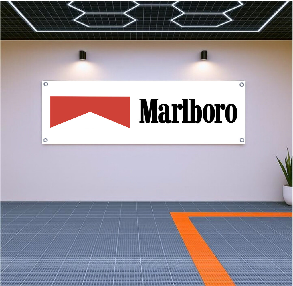Marlboro Team Penske Racing Banner 71x24 in – Garage Wall Decor