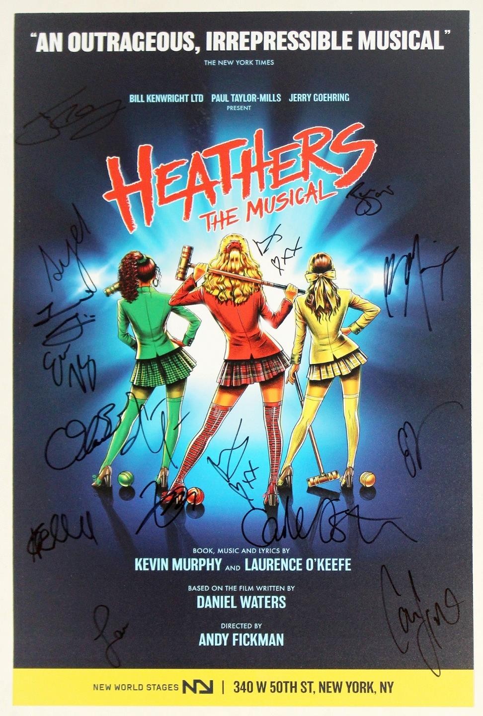 FleaBay HEATHERS Off-Broadway New World Stages Cast Signed Poster