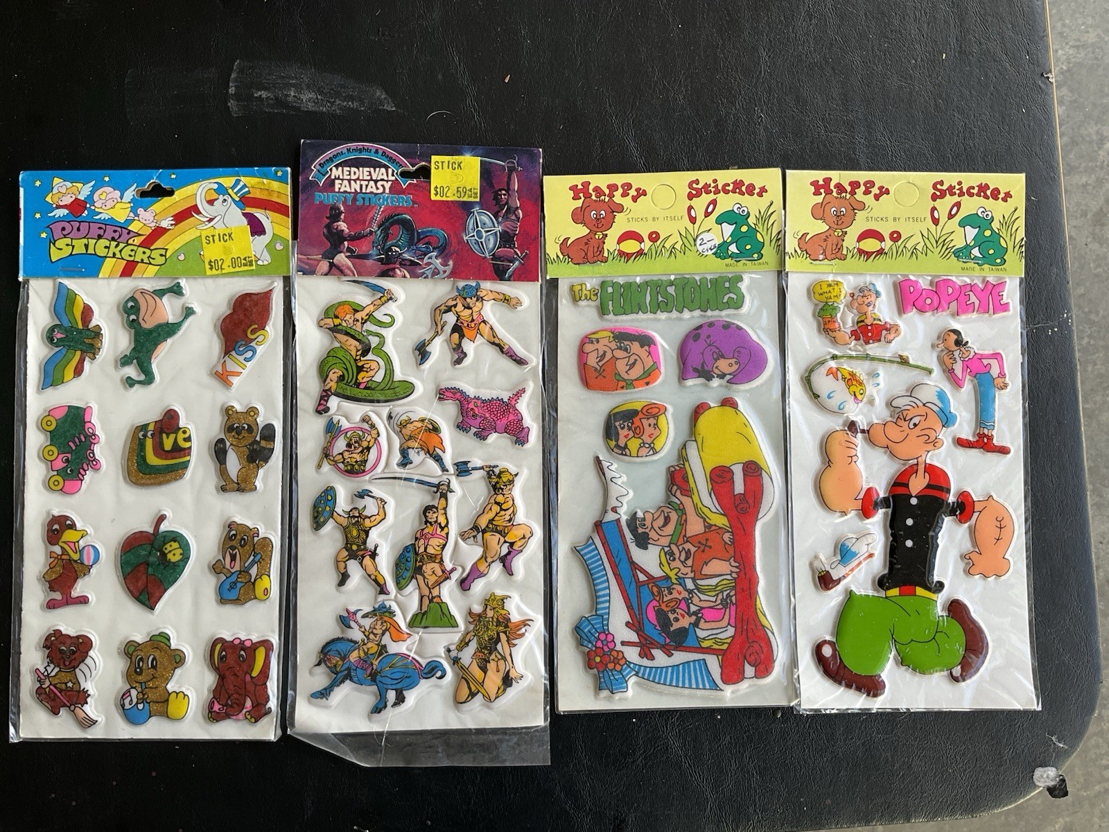 Vintage puffy stickers,  4 Sealed Packages