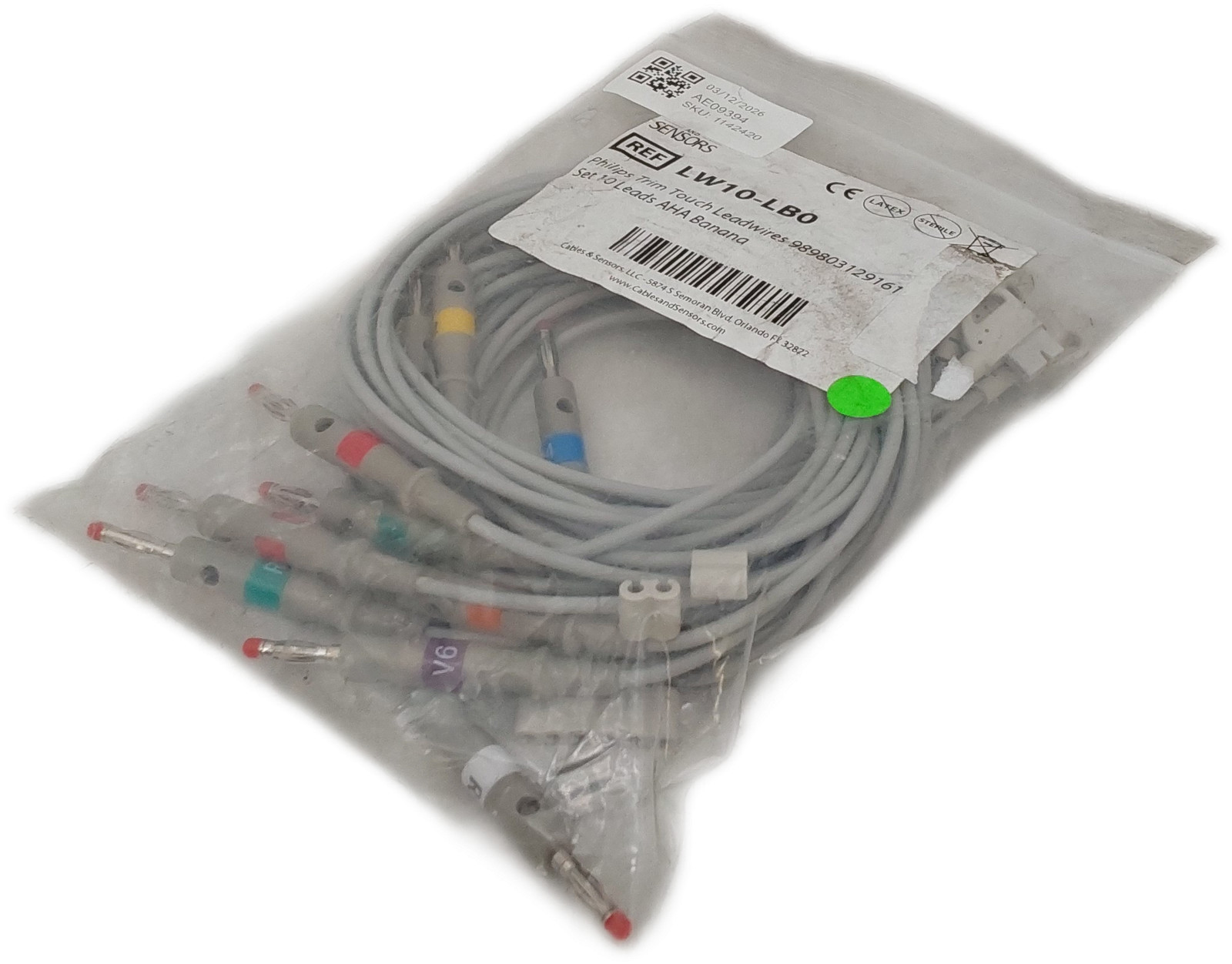 Philips Trim Touch 10-Lead AHA Banana Leadwires 989803129161 Made in USA