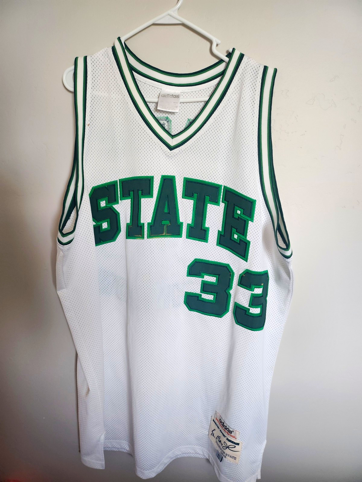 Vintage Adidas True School Authentics Magic Johnson Michigan State Jersev XL 33