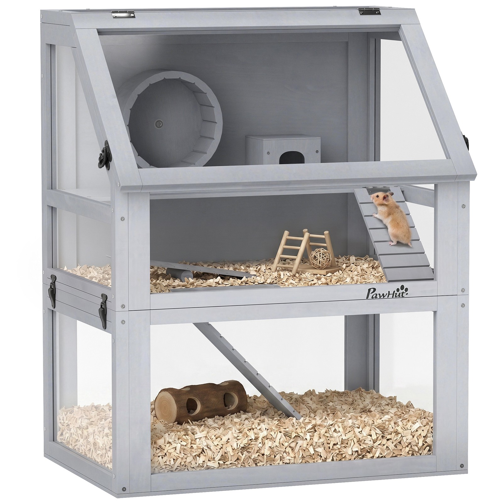 3 Tiers Wooden Hamster Cage w/ Detachable Bottom, 24 3 Tiers Wooden Hamster Cage w/ Detachable Bottom, 24