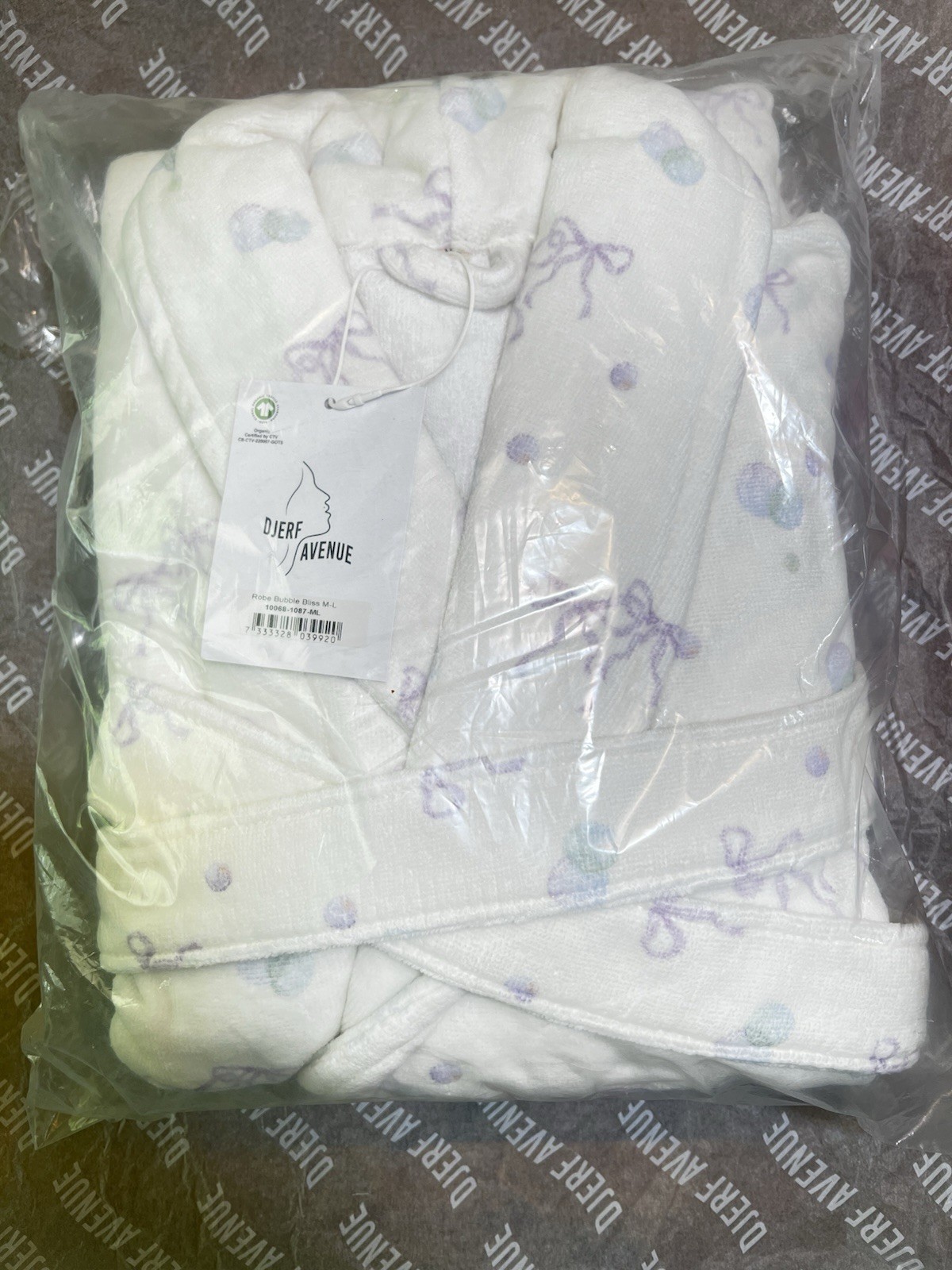 NWT Djerf Avenue Robe Bubble Bliss M-L Terry Organic Cotton Robe