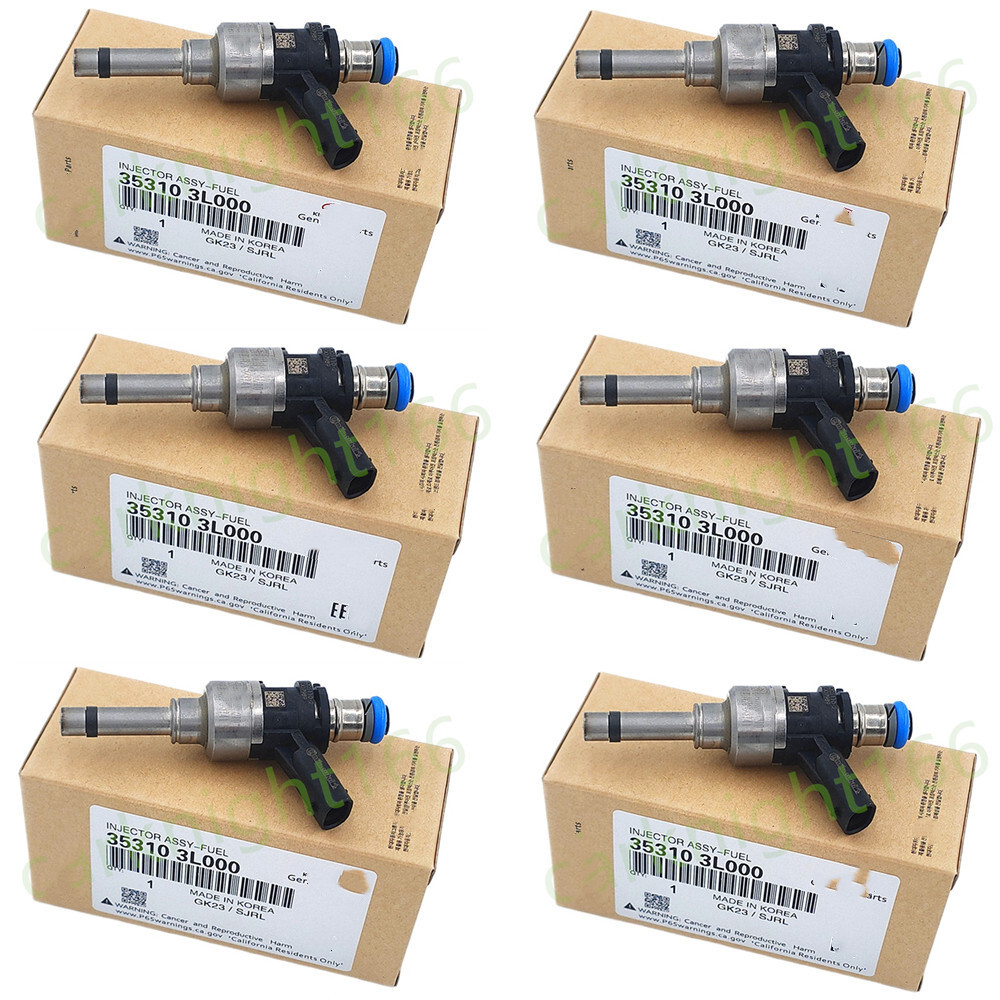 6PCS Fuel Injector For 2018-2021 Hyundai Genesis Kia Stinger 3.3L 353103L000