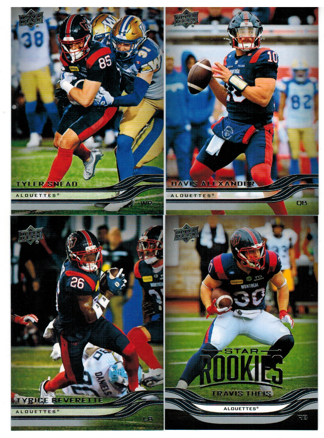 2026 Upper Deck CFL Montreal Alouettes Team Base Set (12) Davis Alexander Theis