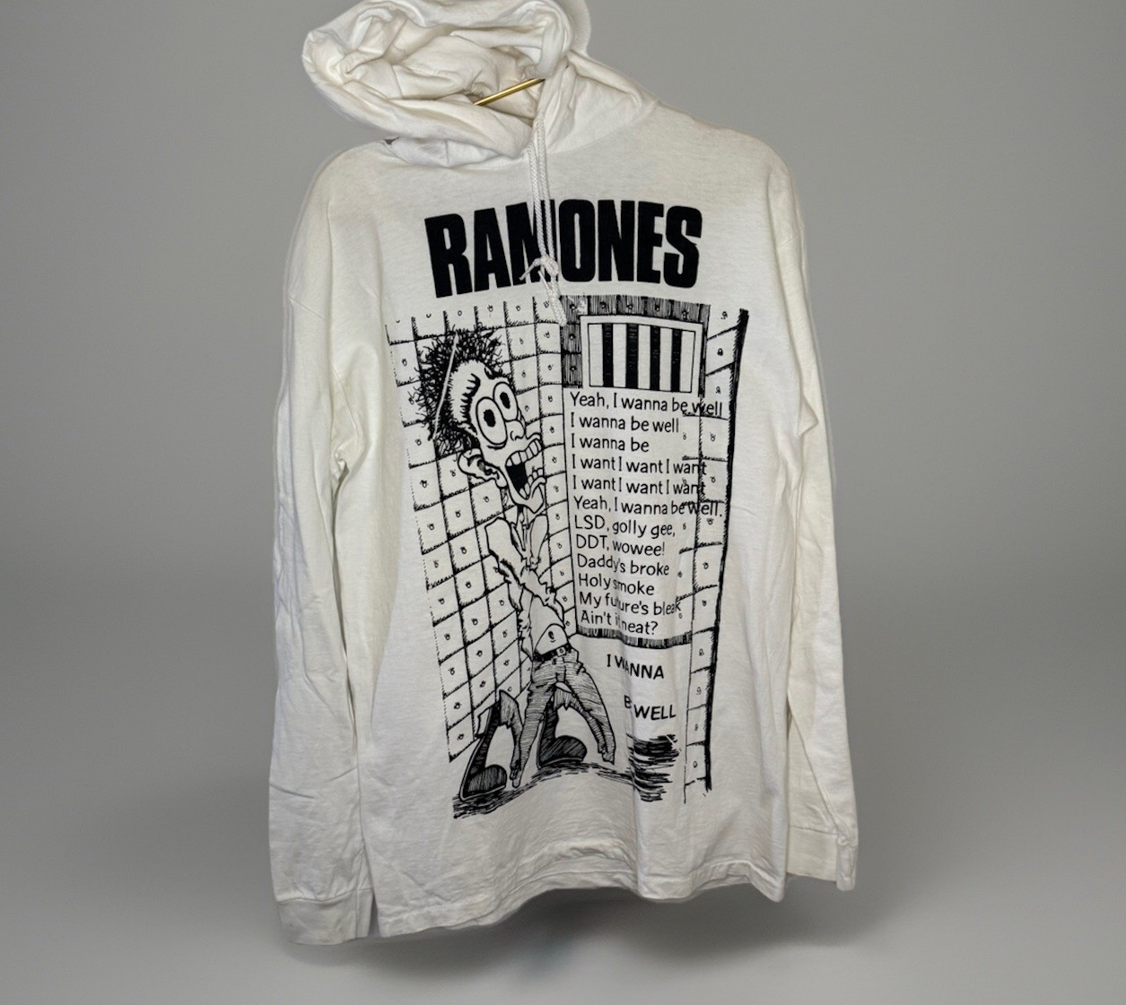 1990 Ramones I want to be well Hoodie Sweatshirt punk rock